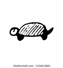 Hand Drawn turtle doodle. Sketch style icon. Decoration element. Isolated on white background. Flat design. Vector illustration.