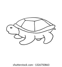 Hand Drawn turtle doodle. Sketch style icon. Decoration element. Isolated on white background. Flat design. Vector illustration.