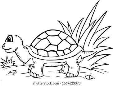 Hand Drawn turtle doodle. Sketch. Isolated on white background