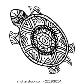 Hand drawn turtle isolated on white. Vector element for your design
