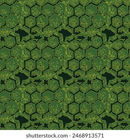 Hand drawn turtle shell pattern design