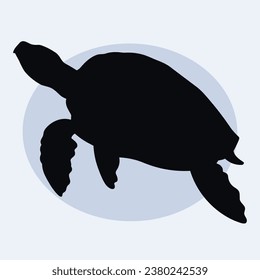 Hand drawn Turtle silhouette illustration