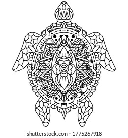 Hand Drawn Turtle Zentangle Style Stock Vector (Royalty Free) 1775267918