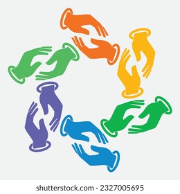 hand drawn twisted community logo illustration design
