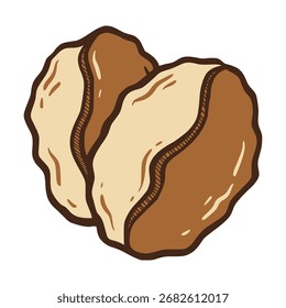 Desenhado à Mão de Dois Grãos de Café