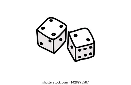 Hand Drawn Two Dice Sketch 