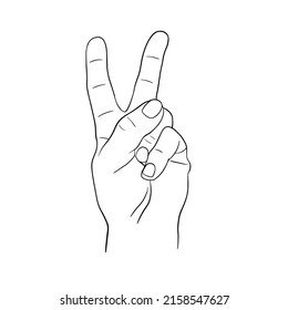 Hand Drawn Two Fingers Doodle Gesture Stock Vector (Royalty Free ...