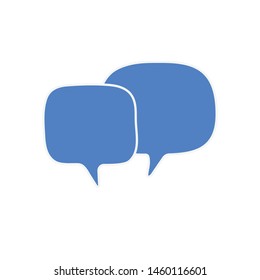 Hand drawn two speech bubbles. vector illustration isolated on white background.