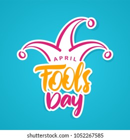 Hand drawn type lettering of April Fools Day. Vector illustration