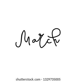 Hand drawn type lettering phrases Hello March