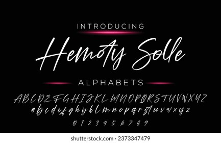 Hand drawn typeface. Handwritten script alphabet isolated on white background. Handmade alphabet for your designs logo, posters, invitations, cards, etc