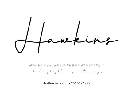 Hand drawn typeface. Handwritten script alphabet isolated on white background. Handmade alphabet for your designs logo, posters, invitations, cards, etc.