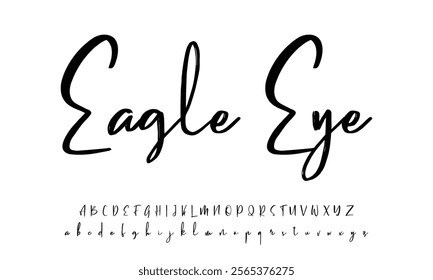 Hand drawn typeface. Handwritten script alphabet isolated on white background. Handmade alphabet for your designs logo, posters, invitations, cards, etc