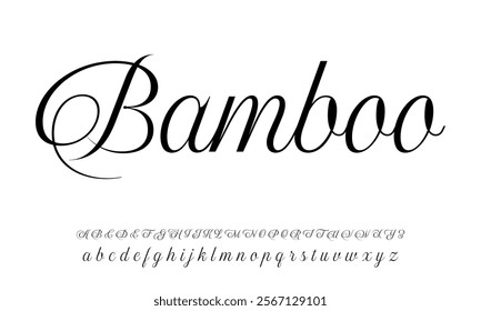 Hand drawn typeface. Handwritten script alphabet isolated on white background. Handmade alphabet for your designs logo, posters, invitations, cards, etc.