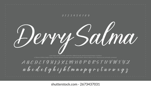 Hand drawn typeface. Handwritten script alphabet isolated on white background. Handmade alphabet for your designs logo, posters, invitations, cards, etc.