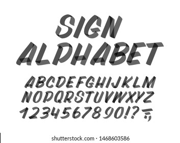Tipografía dibujada a mano sobre fondo blanco. Caracteres vectoriales pintados con signos de pincel: minúsculas y mayúsculas. Alfabeto tipográfico para tus diseños: logotipo, tipo de letra, tarjeta