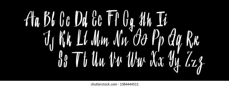 Hand drawn typeface. Painted vector characters: lowercase and uppercase. Typography alphabet for your designs: logo, typeface, card