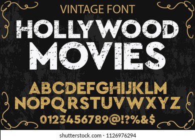 Hand Drawn Typeface Set Brush Painted Characters Lowercase And Uppercase. Handwritten Script Font. Typography Alphabet For Your Designs Shine Hollywood Movies