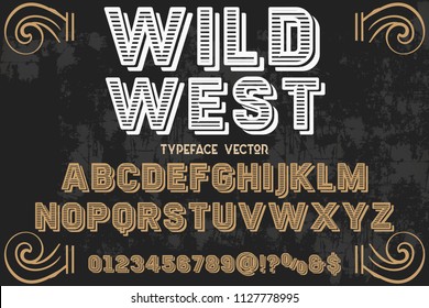 Hand drawn typeface set Brush painted characters lowercase and uppercase. Handwritten script font. Typography alphabet for your designs wild west