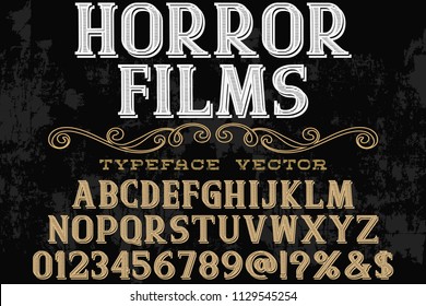 Hand Drawn Typeface Set Brush Painted Characters Uppercase. Handwritten Script Font. Typography Alphabet For Your Designs Horror Films