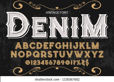 Hand Drawn Typeface Set Brush Painted Characters Lowercase And Uppercase. Handwritten Script Font. Typography Alphabet For Your Designs-denim