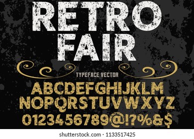 Hand drawn typeface set Brush painted characters lowercase and uppercase. Handwritten script font. Typography alphabet for your designs retro fair