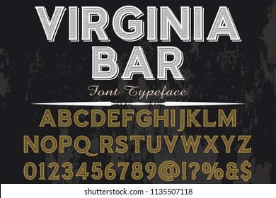 Hand drawn typeface set Brush painted characters lowercase and uppercase. Handwritten script font. Typography alphabet for your designs bar virginia