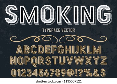 Hand drawn typeface set Brush painted characters lowercase and uppercase. Handwritten script font. Typography alphabet for your designs smoking