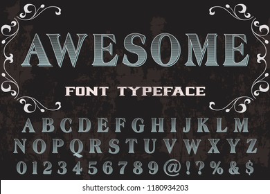 Hand drawn typeface set Brush painted characters lowercase and uppercase. Handwritten script font. Typography alphabet for your designs awesome