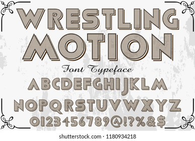 Hand drawn typeface set Brush painted characters lowercase and uppercase. Handwritten script font. Typography alphabet for your designs wrestling motion