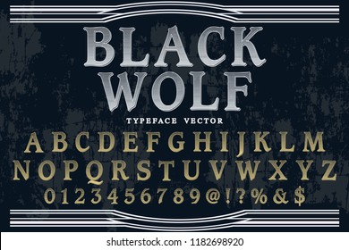 Hand drawn typeface set Brush painted characters lowercase and uppercase. Handwritten script font. Typography alphabet for your designs black wolf