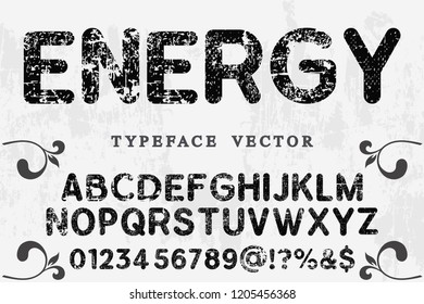Hand drawn typeface set Brush painted characters lowercase and uppercase. Handwritten script font. Typography alphabet for your designs vintage energy