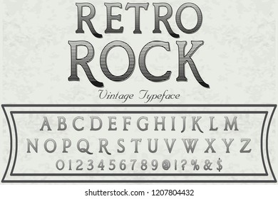 Hand drawn typeface set Brush painted characters lowercase and uppercase. Handwritten script font. Typography alphabet for your designs retro rock
