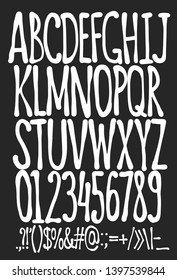 Hand drawn typeface set. Brush painted characters. Typography alphabet for your designs.