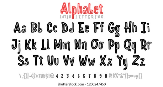 Hand drawn typeface set isolated on white. Vector logo font. Typography alphabet for your designs: logo, typeface, card, wedding invitation.