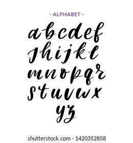 Script Font Alphabet Written Brush Vector Stock Vector (Royalty Free ...