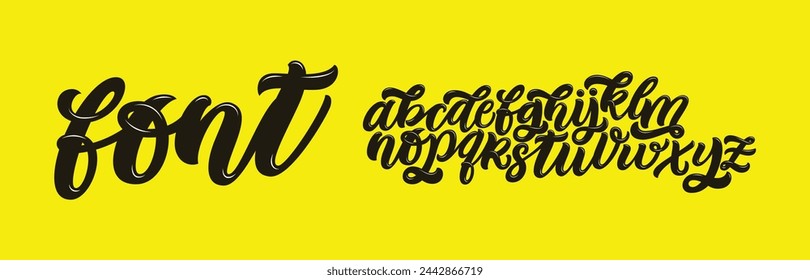 Conjunto de tipografía dibujado a mano aislado en blanco. Pincel de caracteres pintados. Fuente del logotipo del vector. Alfabeto tipográfico para tus diseños: logotipo, tipografía, tarjeta, invitación de boda. 