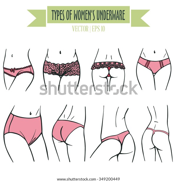 Woman Underwear Panties Types Vector Stock Vector (Royalty Free