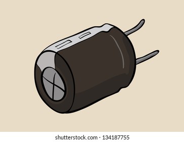 Hand drawn typical electrical component - capacitor