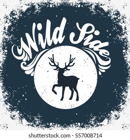 Hand drawn typographic poster.T-shirt design or decor element. Inspirational and motivational hipster style illustration. Vector.