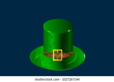 Hand drawn typography badge with green hat