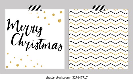Hand drawn typography card. Merry christmas greetings hand-lettering isolated on mint  background. Vector illustration.