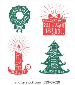  handgezeichnete Typografie-Designs in Urlaubsthemen-Formen 