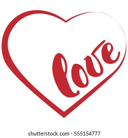 Hand drawn typography inspirational word Love. For greeting cards, Valentine s day, wedding, posters, prints or home decorations.