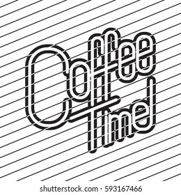 Hand drawn typography lettering coffee time. Fun calligraphy for typography greeting and invitation card. Vector calligraphy. coffee time. Hand drawn lettering poster. Vintage typography card.
