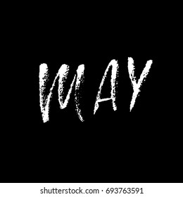 Hand drawn typography lettering. March. Month inscription. Vector Illustration.