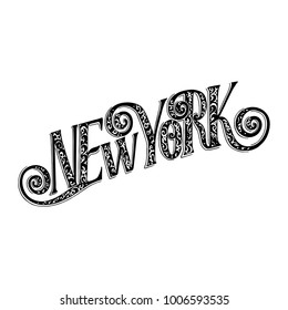 Hand drawn typography lettering phrase New York. Modern motivational calligraphy for typography poster and postcard or t shirt print.