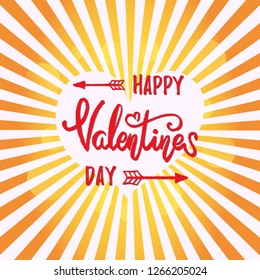 Hand drawn typography lettering phrase Happy Valentines Day. Ink brush lettering for 14th February greeting card. Vector calligraphy text, logo, illustration for February 14. Romantic Lettering.