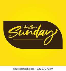 Hand drawn typography lettering phrase Hello Sunday on the white background. Modern motivational calligraphy