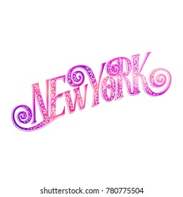 Hand drawn typography lettering phrase New York. Modern motivational calligraphy for typography poster and postcard or t shirt print.